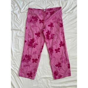 Gap women’s size L pink floral drawstring lounge pants